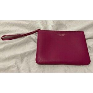 Kate Spade, Wristlet, Top Zip, Fuchsia Exterior, Blush Interior